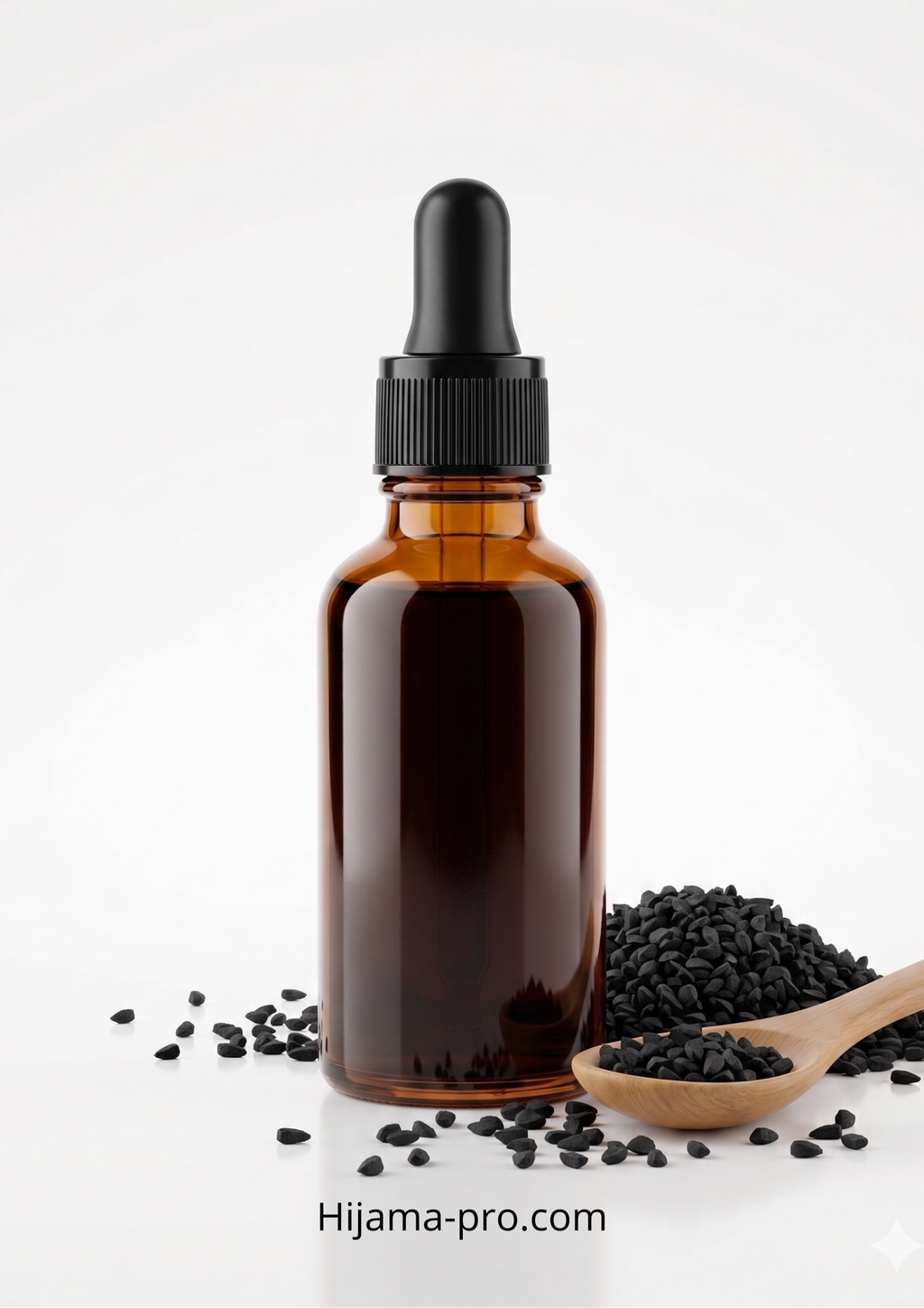 Flacon d'Huile de Nigelle 50 ml - Verre Ambré avec Pipette - Spécial Soins, massages et Hijama